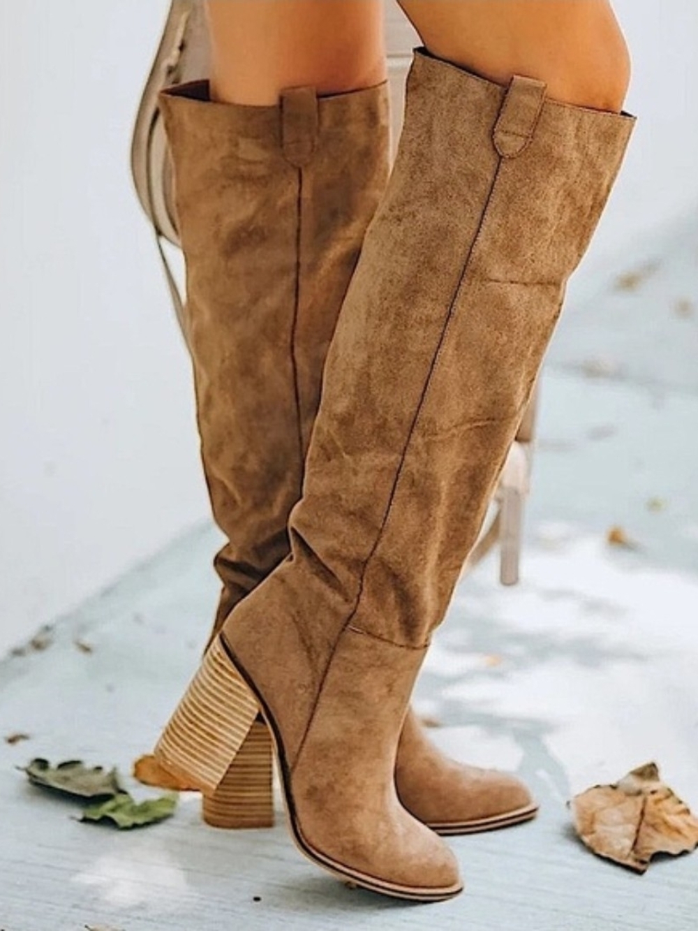 Oasis Society Suade Boots in Tan